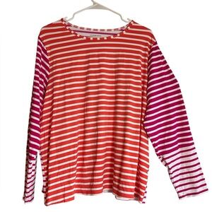 Lands' End Orange and Pink Swim Rash Guard. Size 2X 18 20